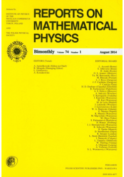 Reports on Mathematical Physics 74/1 2014 Pergamon