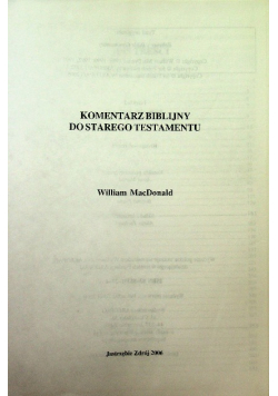 Komentarz Biblijny do Starego Testamentu