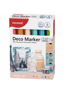 Markery akrylowe Deco Marker 6kol pastel MONAMI