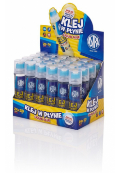 Klej w płynie transparentny 50ml Display 24 sztuki