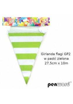 Girlanda flagi w paski zielona 27.5cmx10m