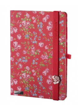 Notes A6 Lanybook Bloomy Rose w kratkę czerwony