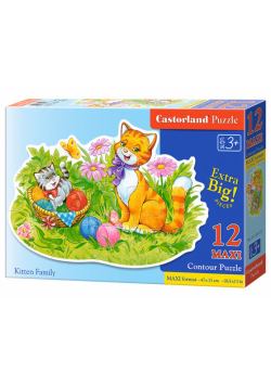 Puzzle MAXI Konturowe: 	Kitten Family 12
