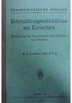 Reformationsgeschichtliches aus Kursachsen ,1933r.