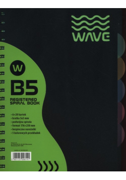 Kołozeszyt B5 Wave w kratkę 120 kartek zielony