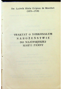 Traktat o doskonałym nabożeństwie do Najświętszej Maryi Panny 1947 r.