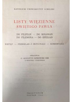 Listy więzienne Świętego Pawła