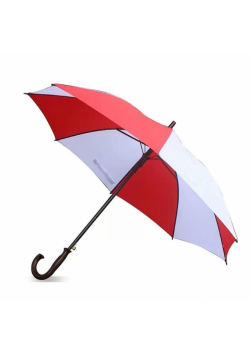 Parasol automatycznie rozkładany biało-czerwony