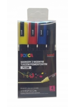 Markery plakatowe PC-5M 4 kolory POSCA UNI