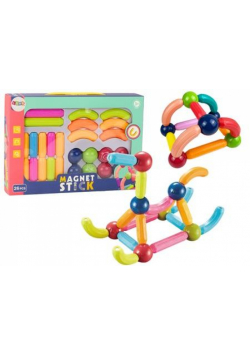 Klocki magnetyczne 26el kolorowe