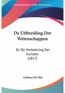De Uitbreiding Der Wetenschappen