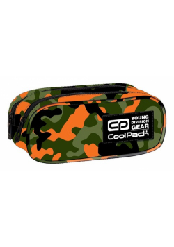 Piórnik saszetka podwójna prostokątna CoolPack Clever Camouflage Orange