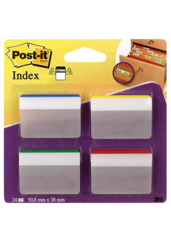 Zakładki indeksujące POST-IT do archiwizacji (686-A1), PP, wygięte, 50,8x38mm, 4x6 kart., mix kolor