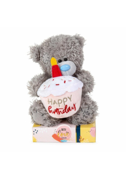 Maskotka Miś Happy Birthday z tortem 18 cm
