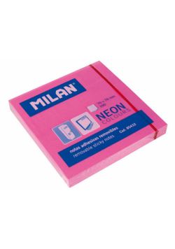 Karteczki Milan neonowe 75x75 mm różowe 80 sztk