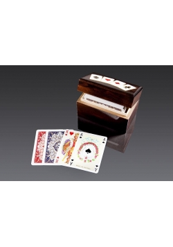 Karty lux w pudełku drewnianym z asami PIATNIK