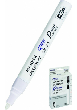 Marker olejowy Grand GR-25 biały 12 sztuk