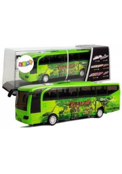 Autobus Park Jurajski Dinozaury zielony z naciągie