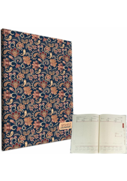 Kalendarz 2025 A4 tygodniowy Paisley Kwiaty blue