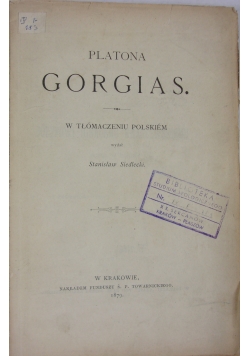 Gorgias, 1879