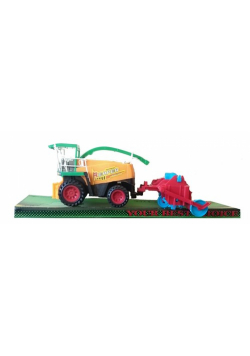 Traktor z przyczepką -- kombajnem 42 cm