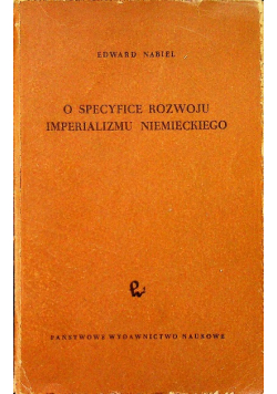 O specyfice rozwoju imperializmu niemieckiego