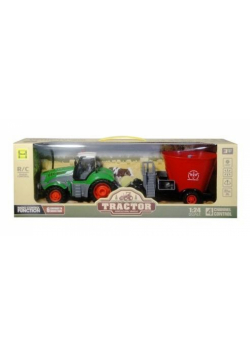Traktor z przyczepą sterowany pilotem z ładowarką