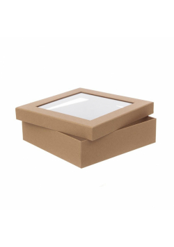 Pudełko tekturowe z oknem 23,5x23,5x6,5cm kraft