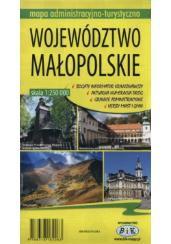 Małopolska mapa administracyjno-turystyczna województwa małopolskiego