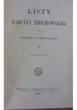 Listy Narcyzy Żmichowskiej do rodziny i przyjaciół , 1906 r.