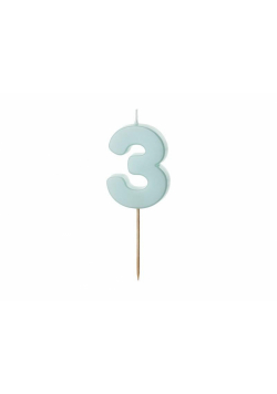 Świeczka 3 jasno niebieska 5,5cm