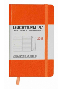 Kalendarz 2015 z notatnikiem Pocket Leuchtturm1917 tygodniowy pomarańczowy