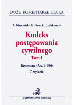 Kodeks postępowania cywilnego Tom 1