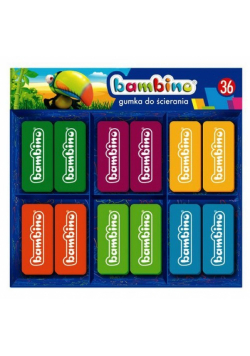 Gumki do ścierania Bambino 36 sztuk display