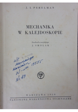 Mechanika w Kalejdoskopie,1950r.