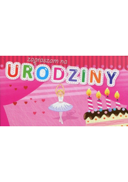 Zaproszenia urodzinowe Baletnica 5 sztuk