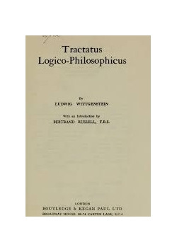 Tractatus logico-philosophicus, 1922r.