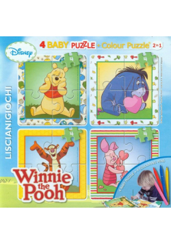 Puzzle Baby 4 Colour Kubuś Puchatek + flamastry
