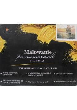 Malowanie po numerach Żaglówka o zachodzie słońca