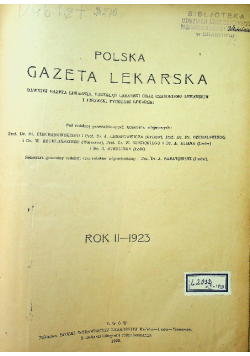 Polska gazeta lekarska Rok II 1923 r.