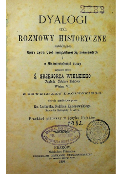 Dyalogi czyli rozmowy historyczne 1884 r.
