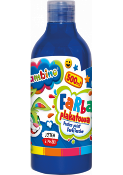 Farba plakatowa 500ml BAMBINO w butelce niebieska