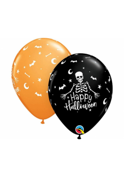 Balon Happy Halloween Skeleton 25szt