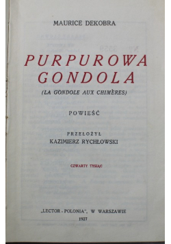 Purpurowa gondola 1927 r.