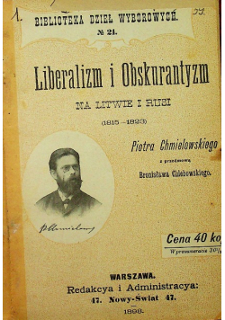 Liberalizm i obskurantyzm 1898 r.