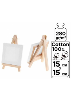 Podobrazie mini 15x15cm 280G/m2 + sztaluga