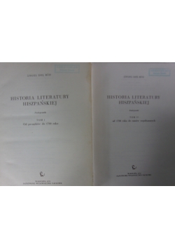 Historia literatury hiszpańskiej, zestaw 2 tomów