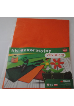 Filc w arkuszach 20cm x 30cm Kolor pomarańczowy 5sztuk