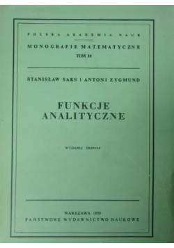 Funkcje analityczne Tom X