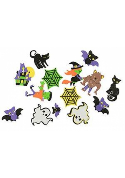 Naklejki piankowe z halloweenowym nadrukiem 45szt